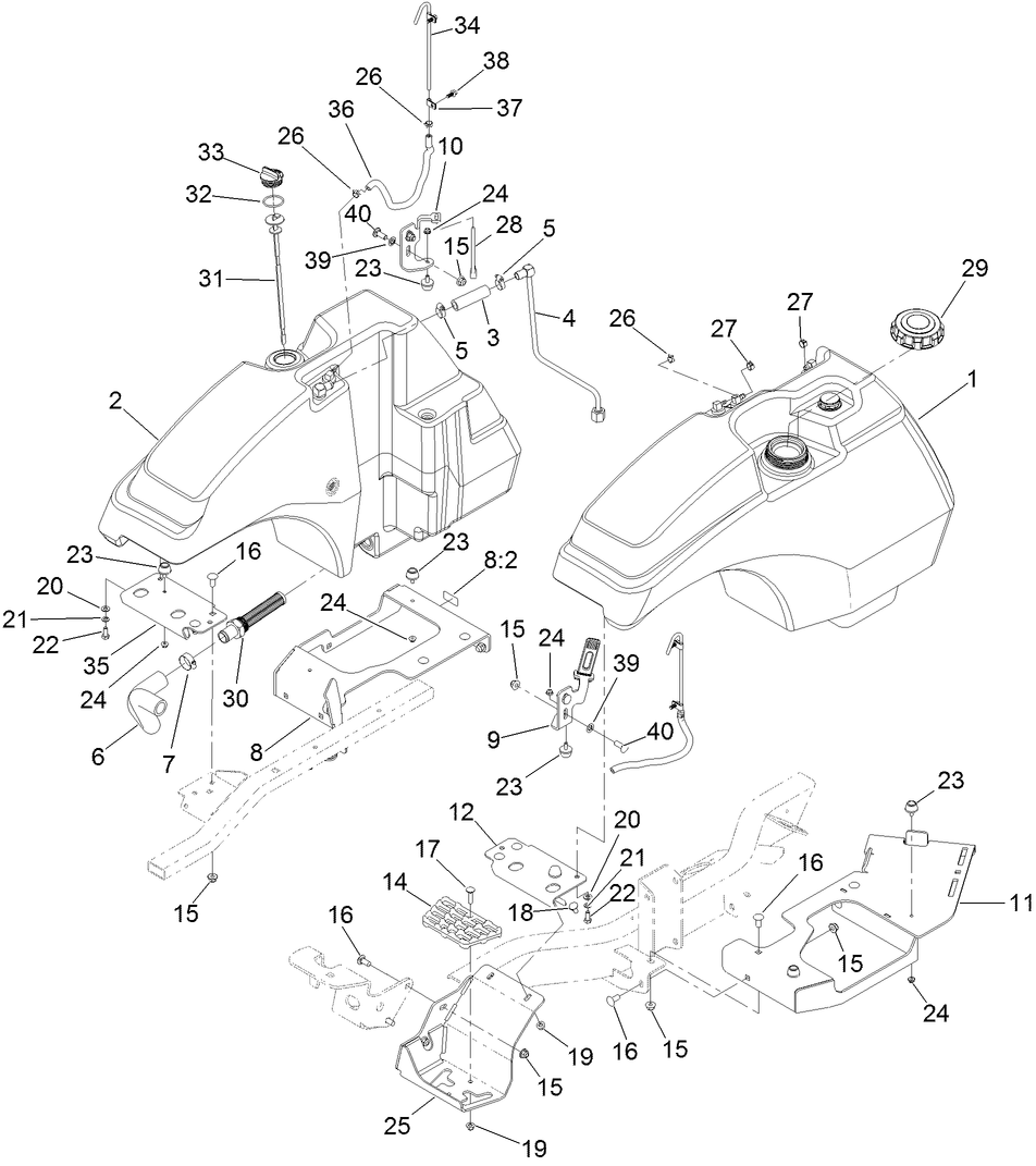 Fuel and Hydraulic Tank Assembly