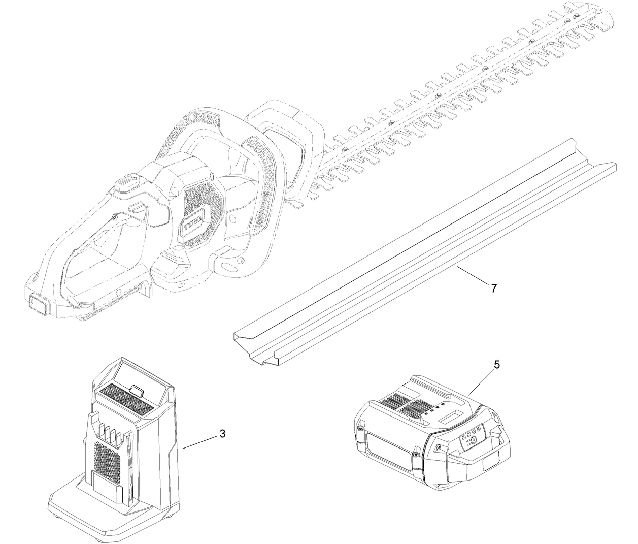 Cordless 60V Hedge Trimmer Assembly