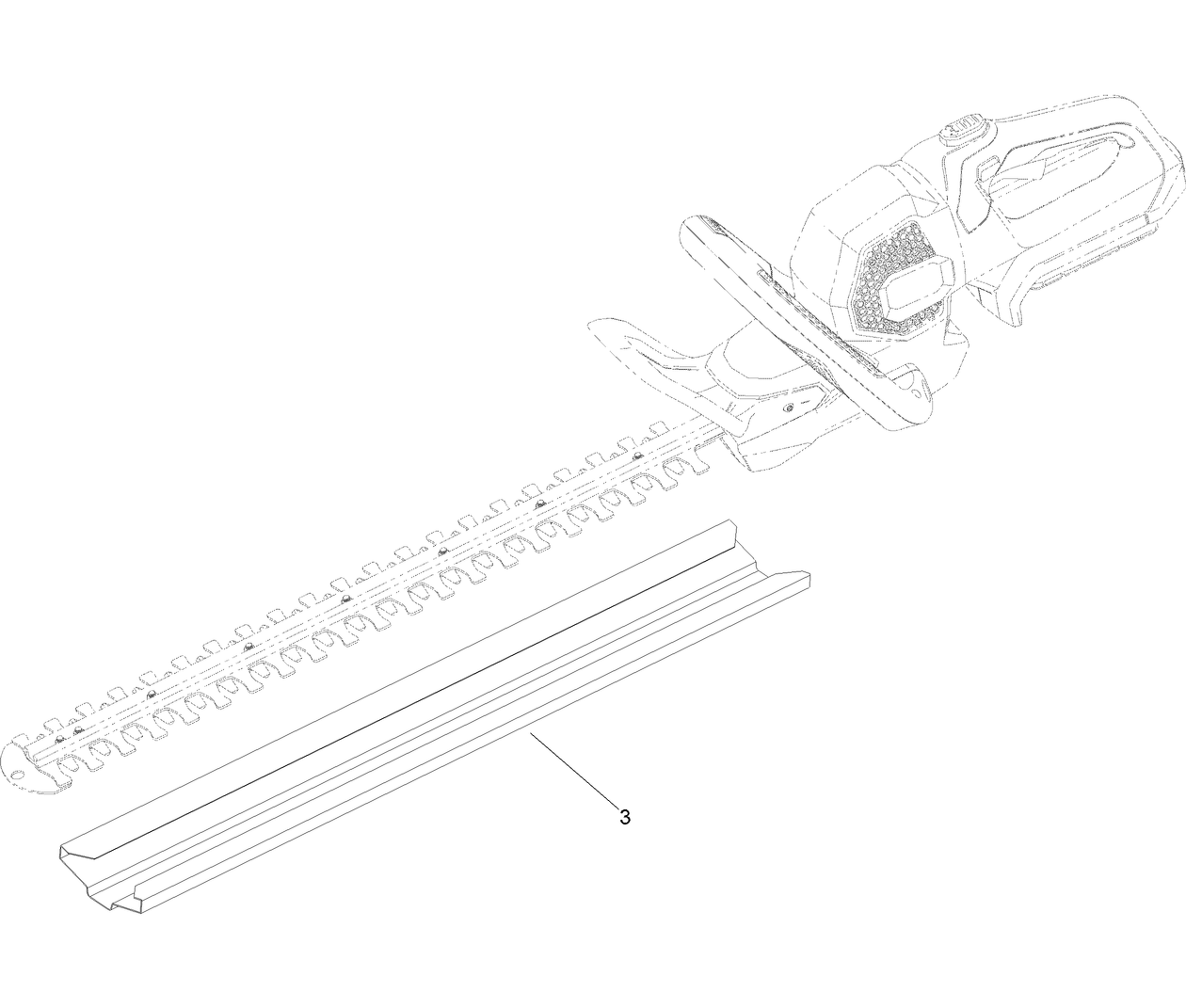 Cordless 60V Hedge Trimmer Assembly