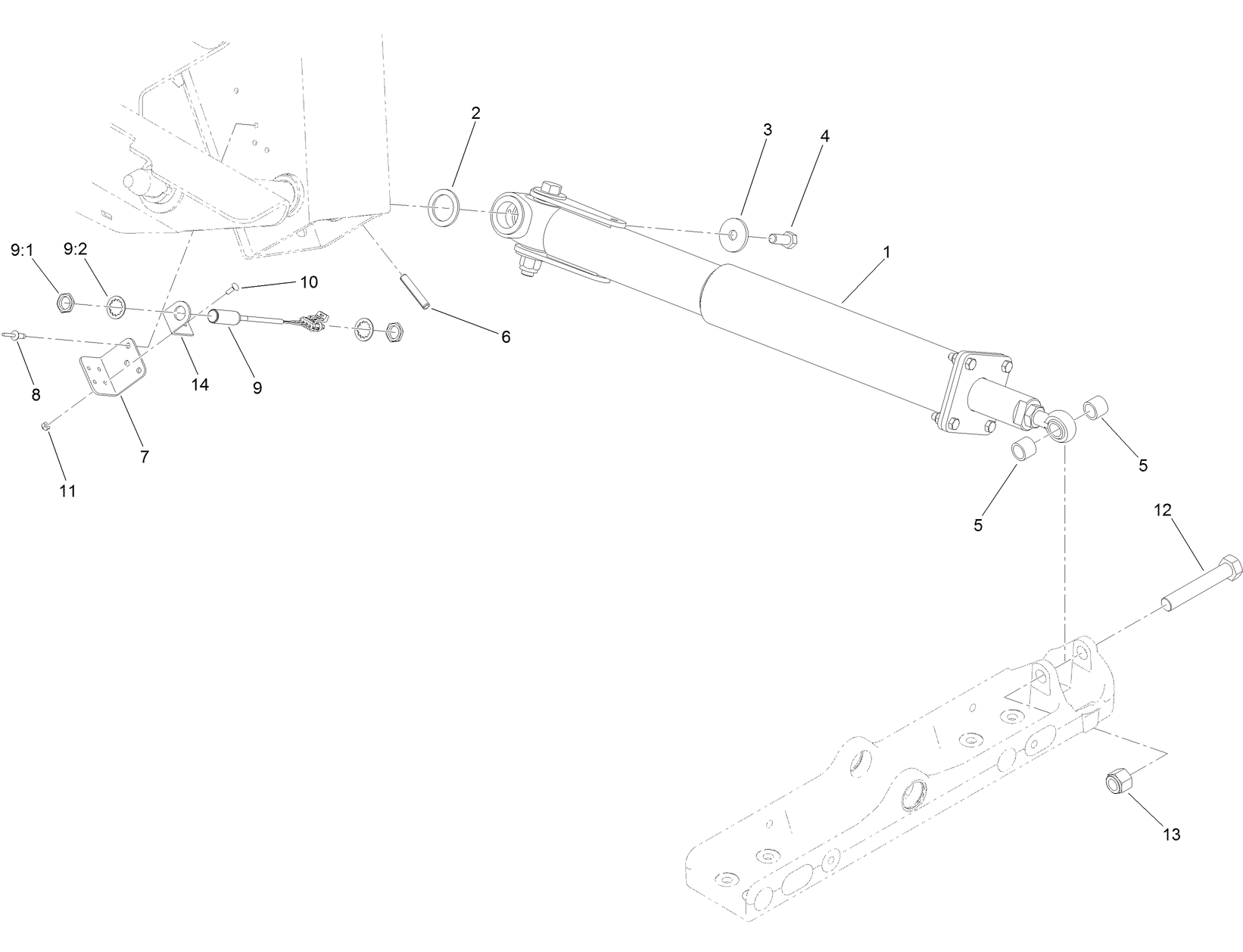 Left Hand Deck Impact Arm and Limit Switch Assembly