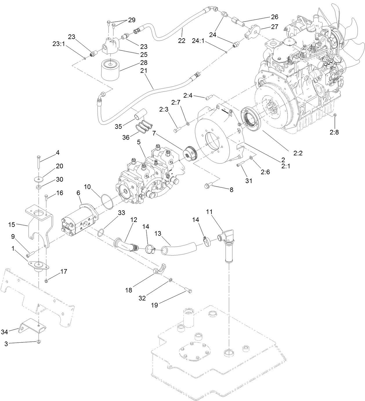 Engine Mount and Muffler Assembly