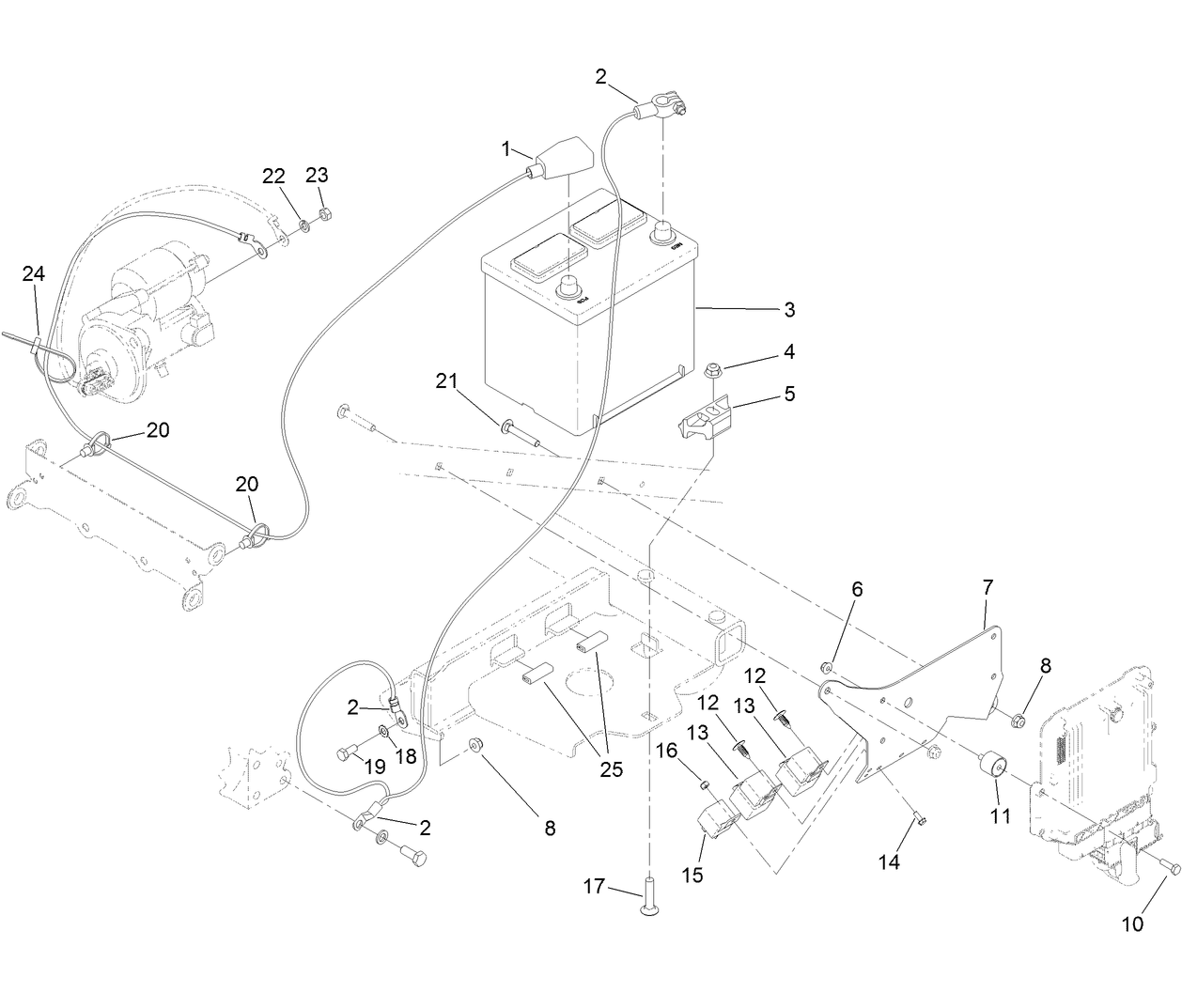 Battery and Relay Assembly