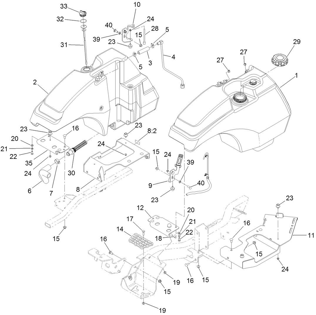 Fuel and Hydraulic Tank Assembly