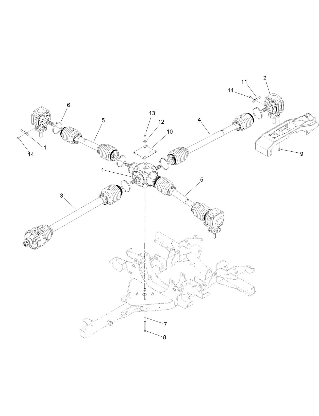 Gearbox and Driveshaft Assembly