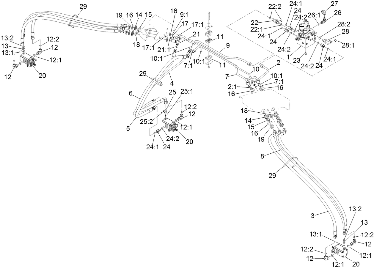 Front Mow Hydraulic Circuit Assembly