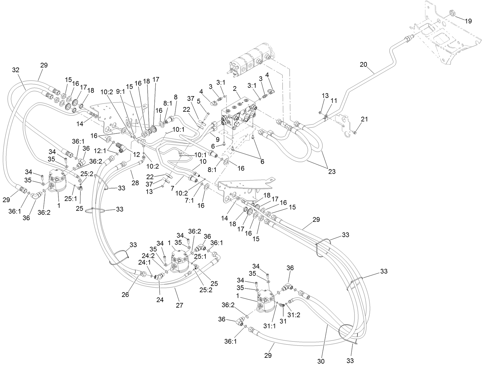 Front Deck Hydraulic Assembly