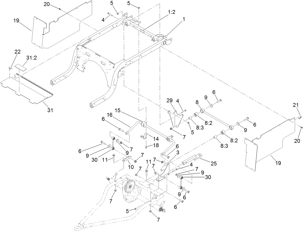 Rear Frame and Suspension Assembly
