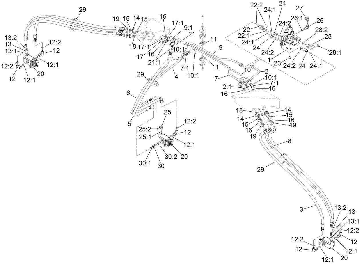 Front Mow Hydraulic Circuit Assembly