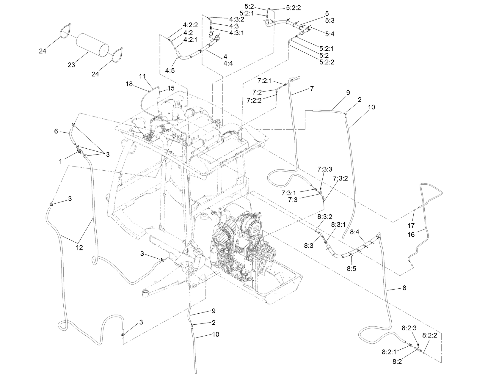 Engine Hose Routing Assembly