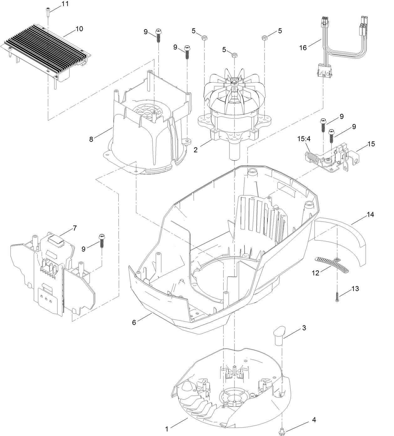 Motor Module Assembly No. 140-3795 Lower Shroud Assembly