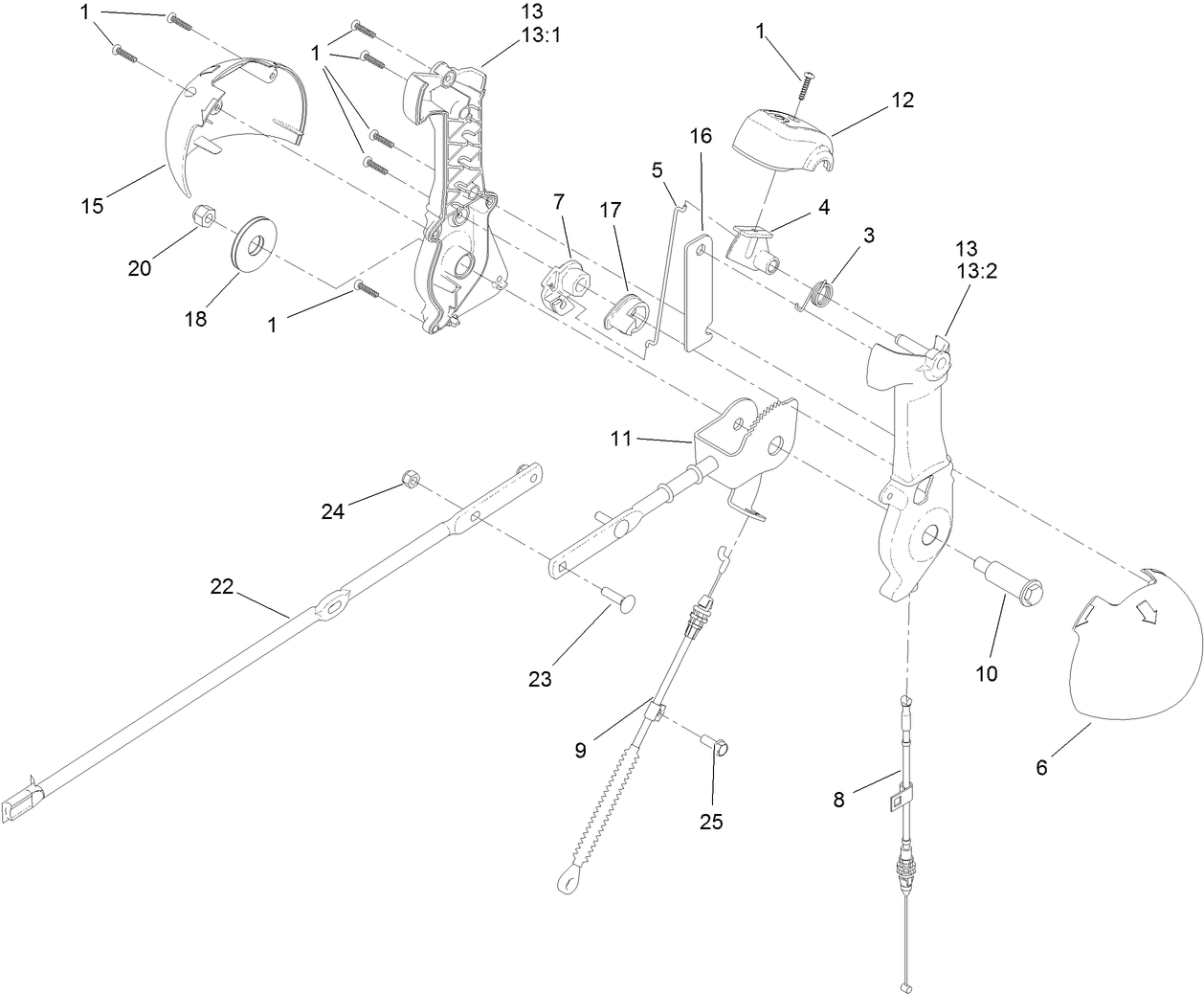 Chute Control Lever Assembly