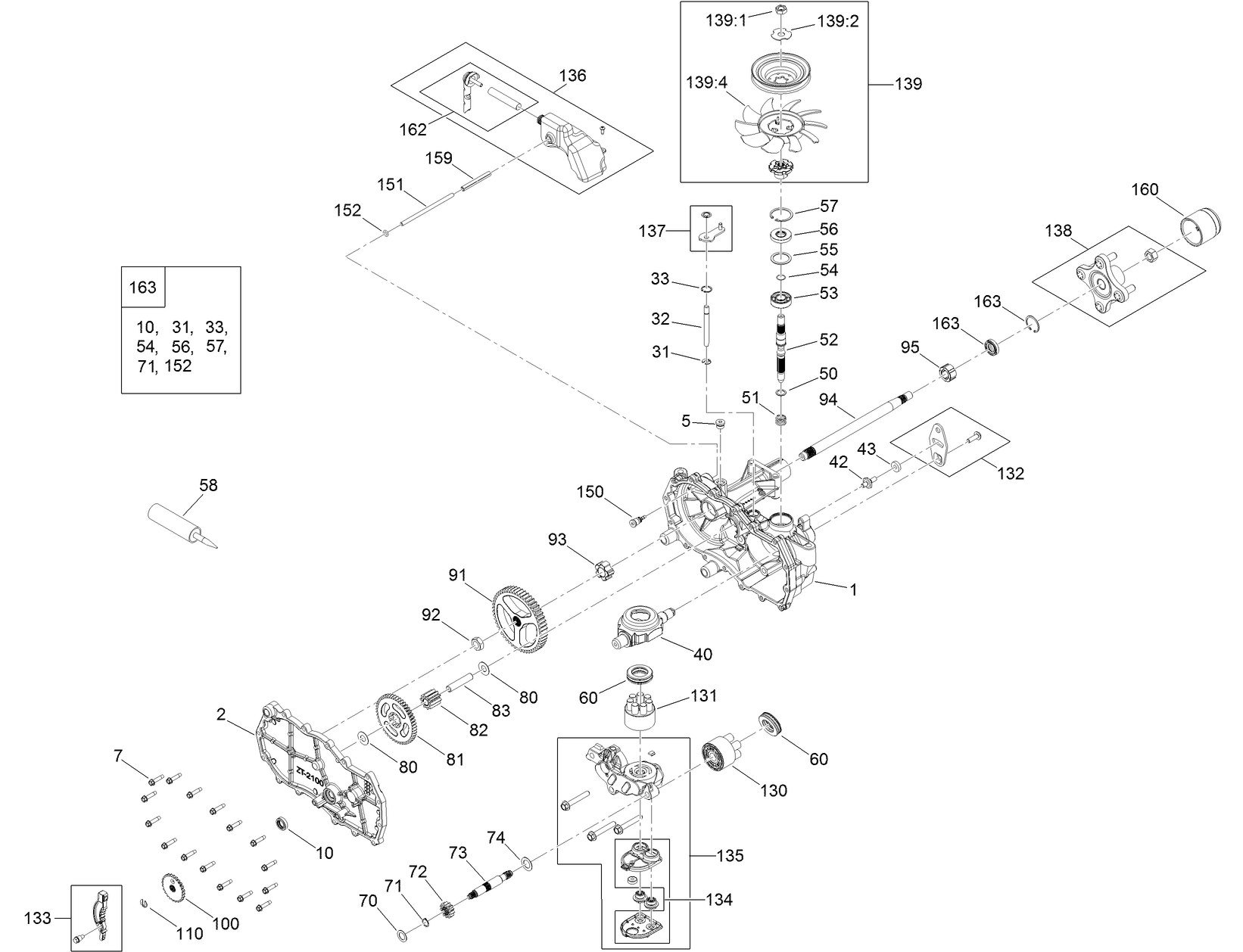 RH Hydro Transmission Assembly No. 139-2371