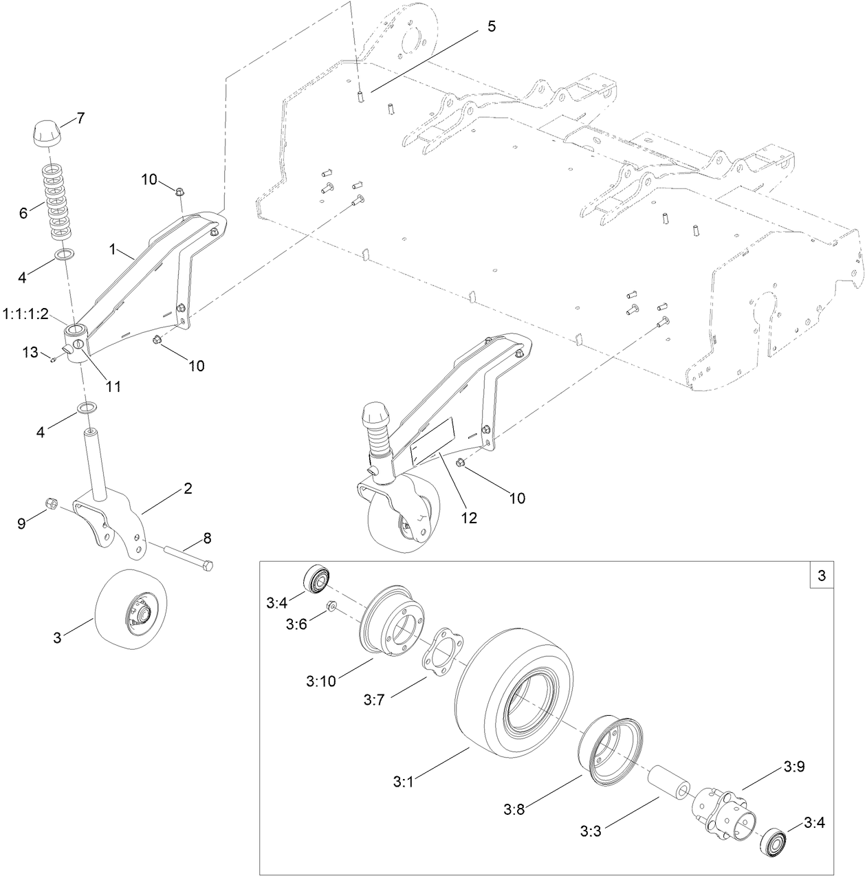 Front Caster Wheel Assembly