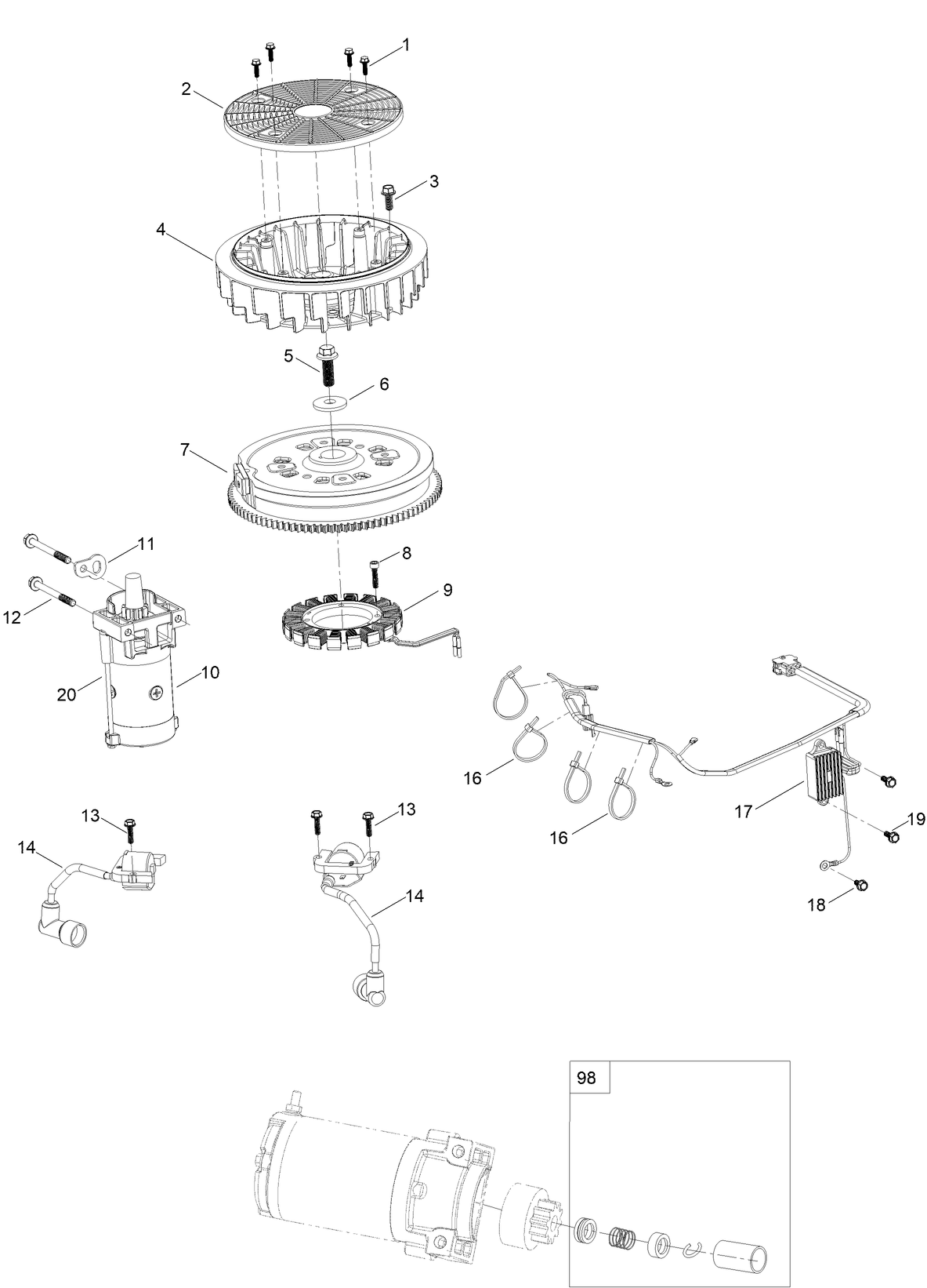 Ignition and Cooling Fan Assembly