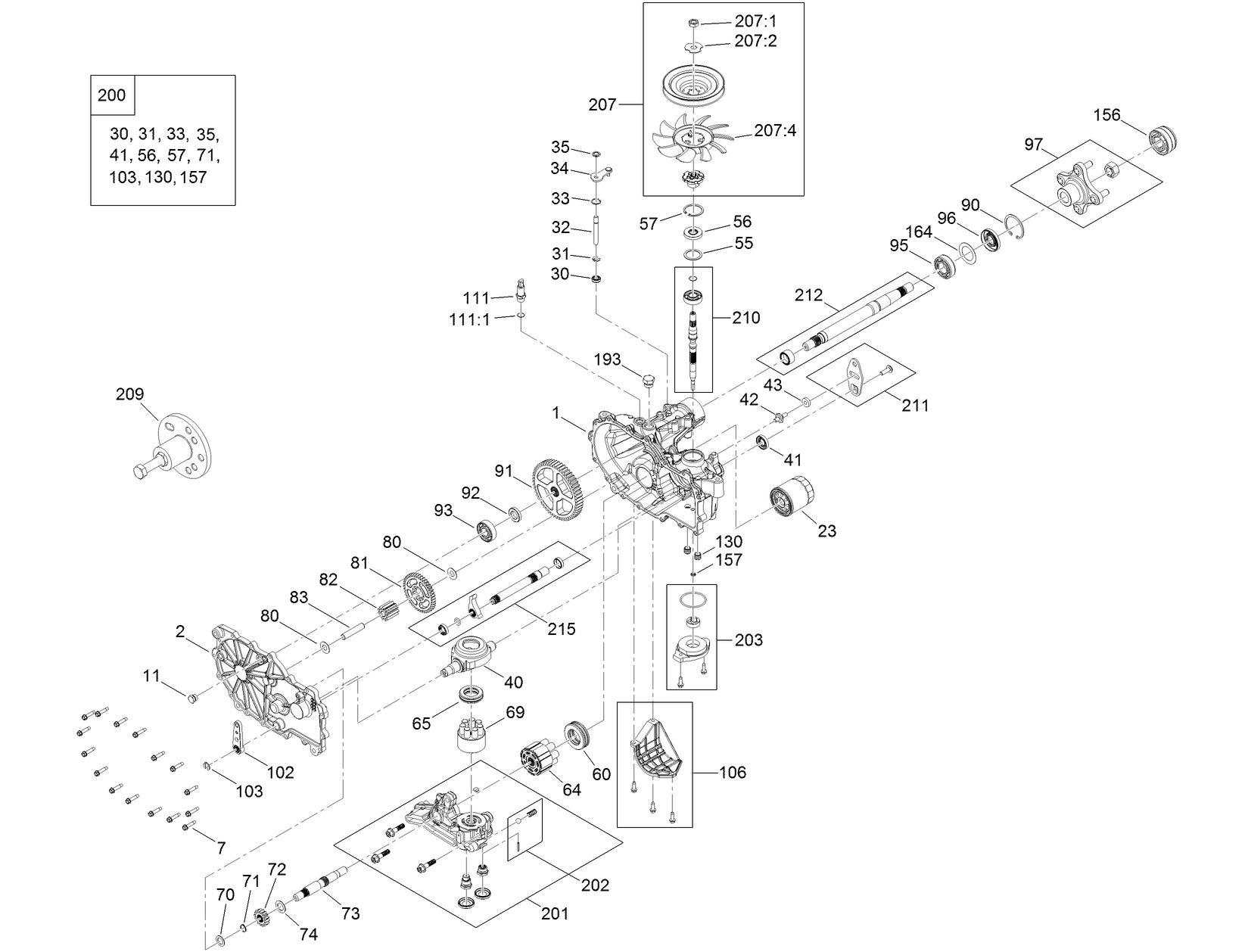 RH Hydro Transmission Assembly No. 140-5181
