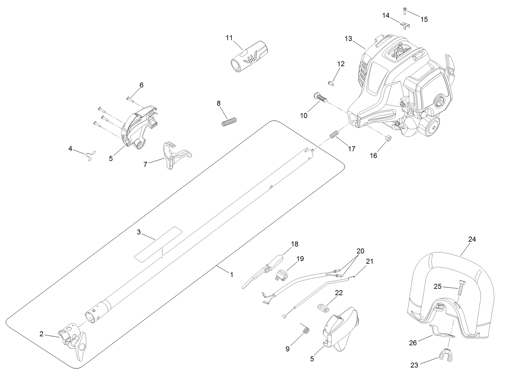 Upper Shaft, Handle and Power Head Assembly