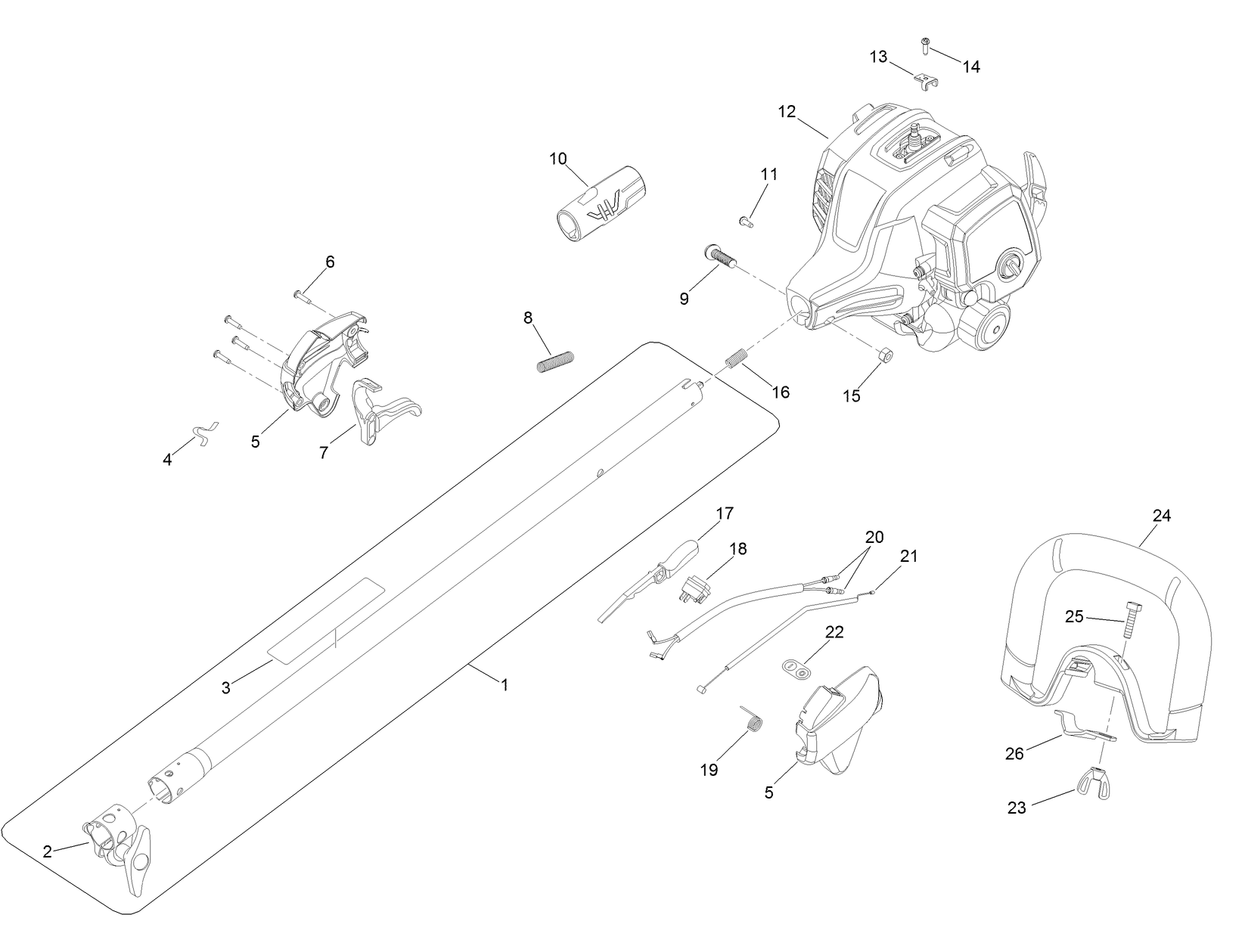 Upper Shaft, Handle and Power Head Assembly