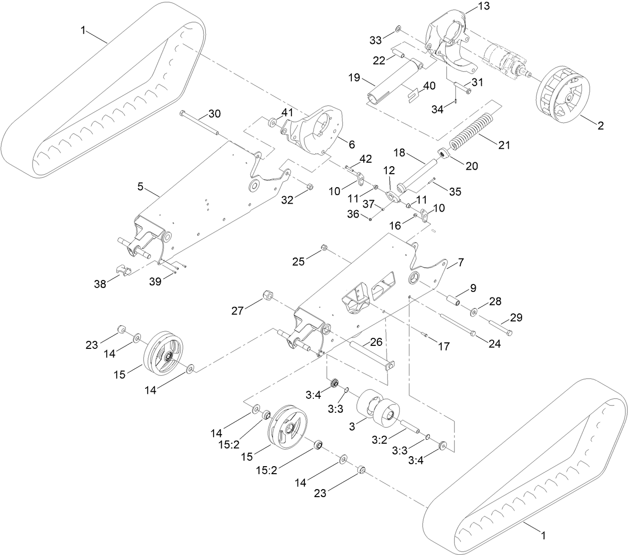 Track, Drive Wheel and Tensioner Assembly
