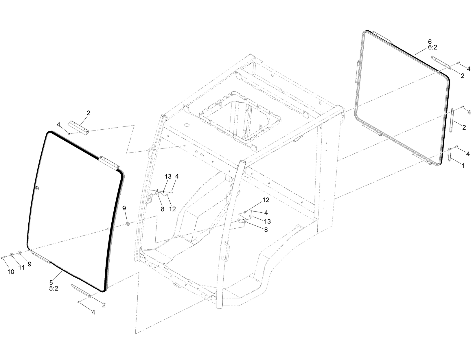 Front and Rear Glass Assembly