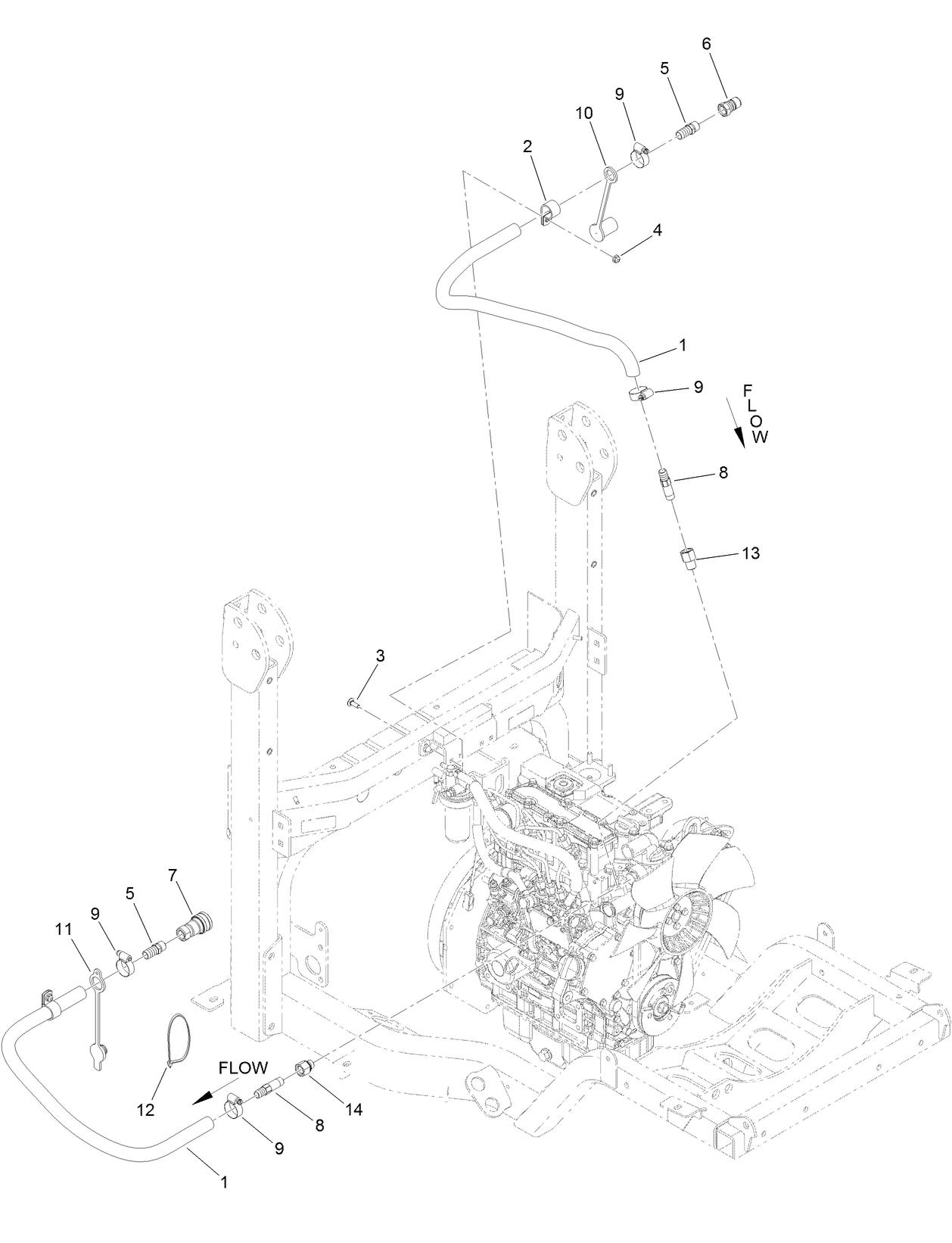 Heater Hose 24HP Assembly