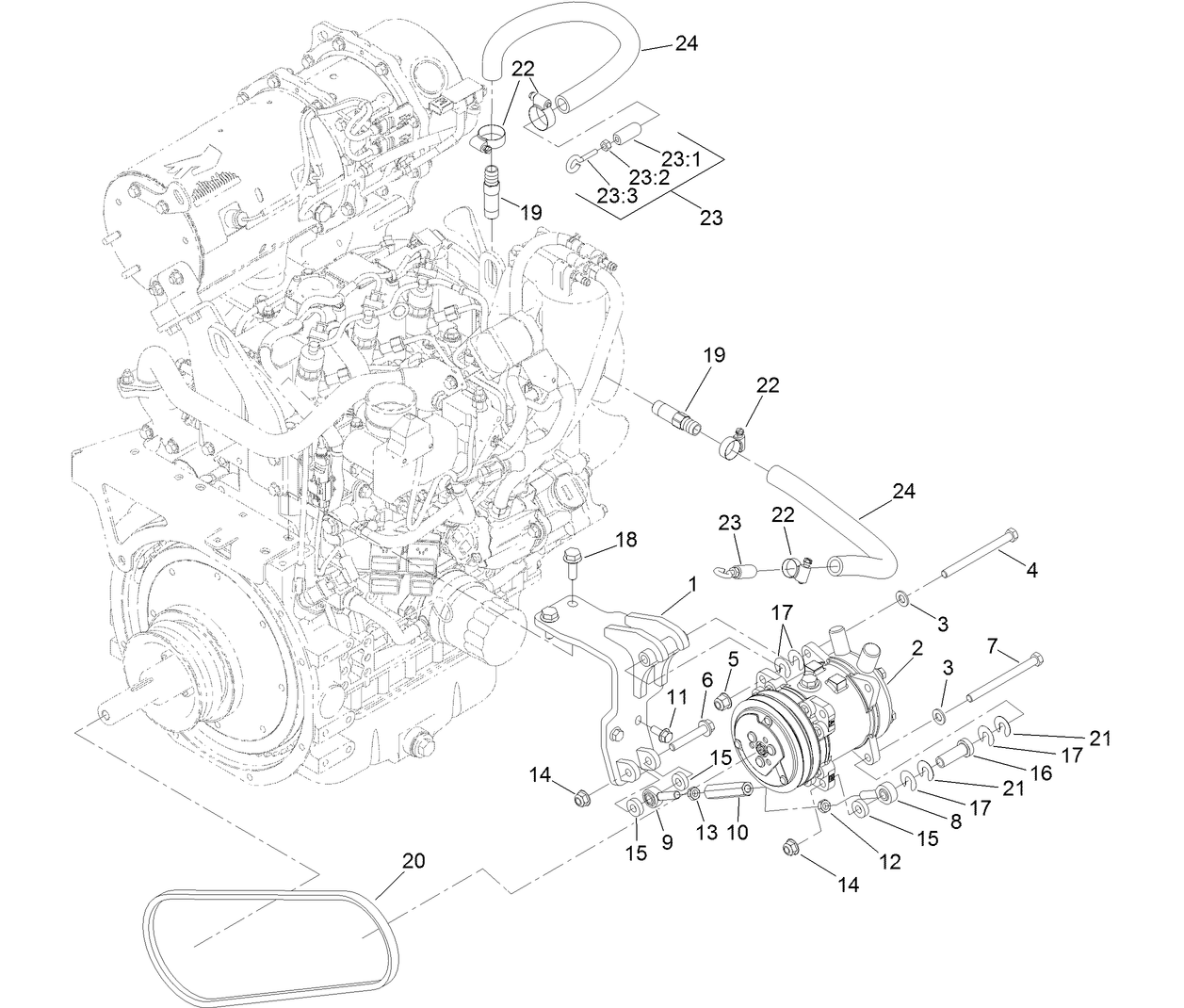 Compressor and Belt Assembly