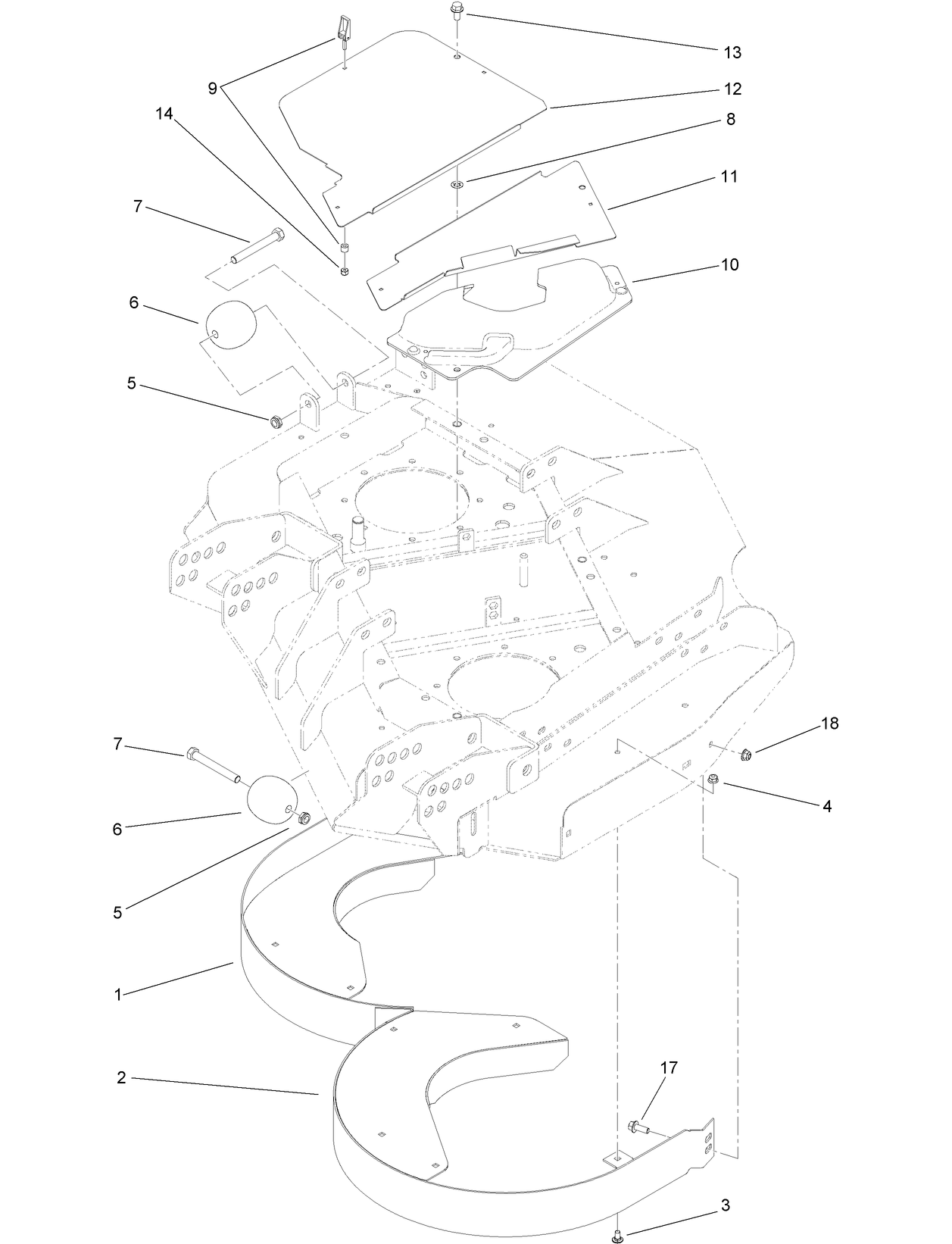 Left Deck Discharge Chamber and Cover Assembly