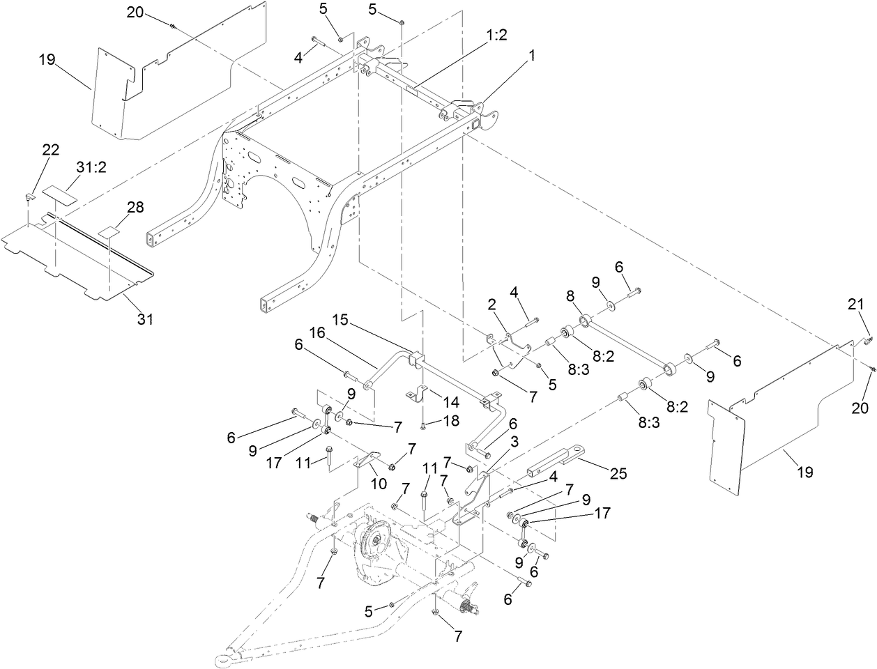 Rear Frame and Suspension Assembly