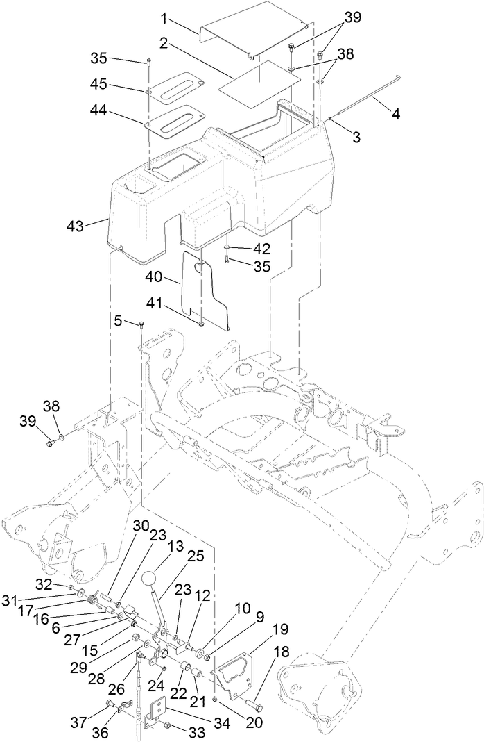 Speed Selector Lever and Console Assembly