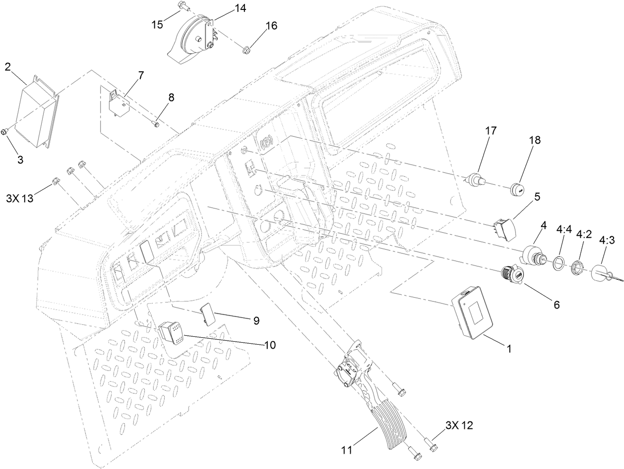 Accelerator Pedal and Horn Assembly