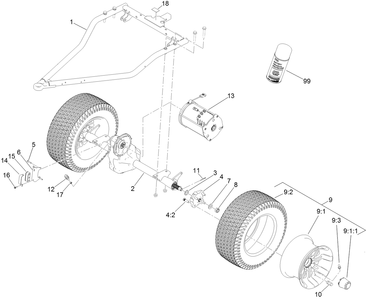 Rear Wheel and Transaxle Assembly