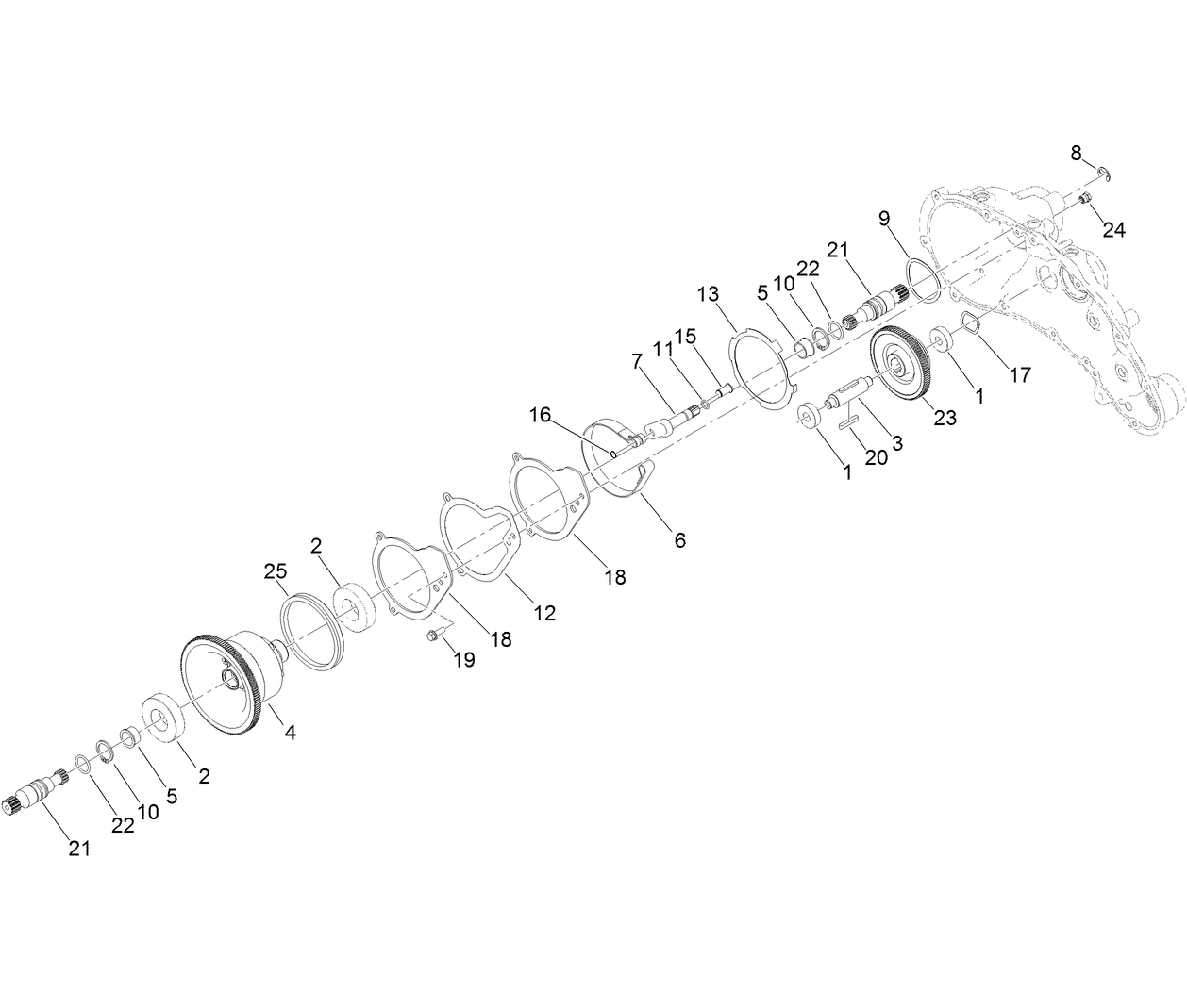 Transmission Gearbox Assembly No. 130-6820  Traction Drive Assembly