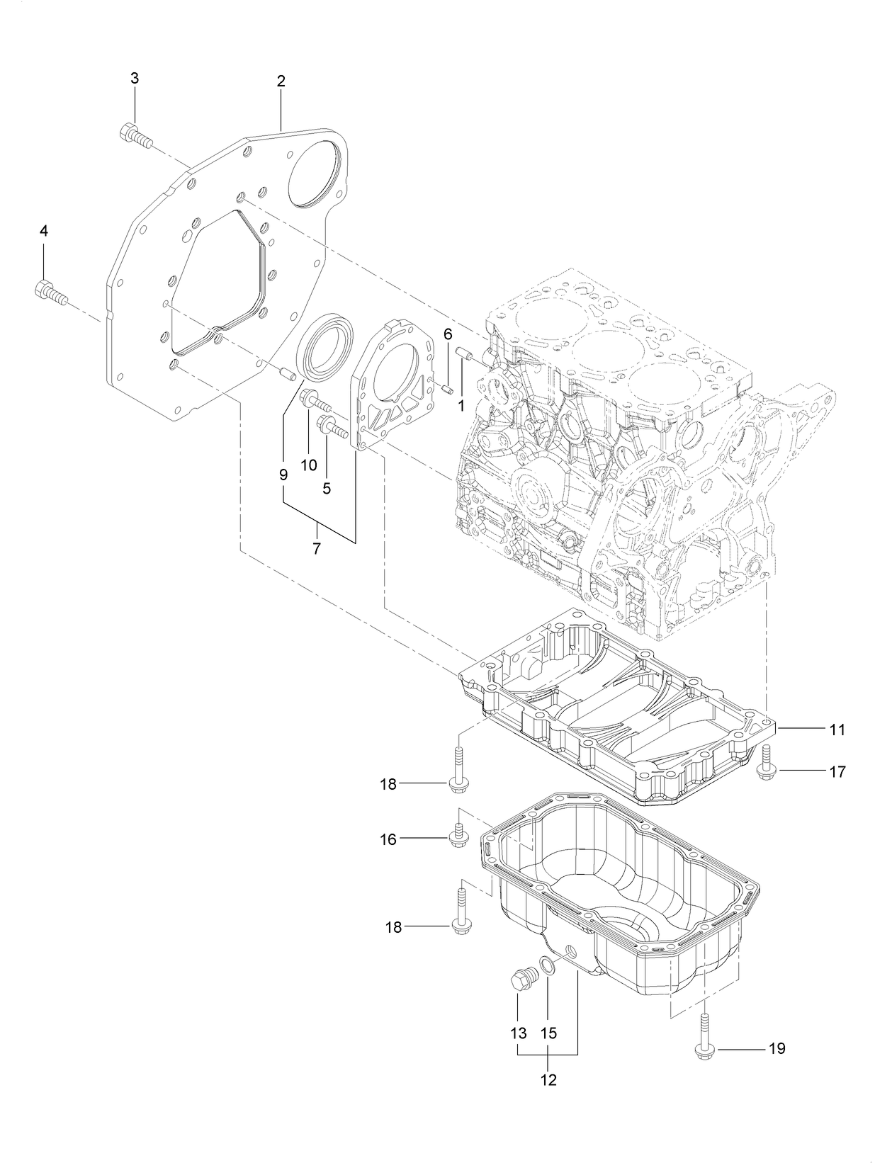Mounting Flange and Oil Sump Assembly