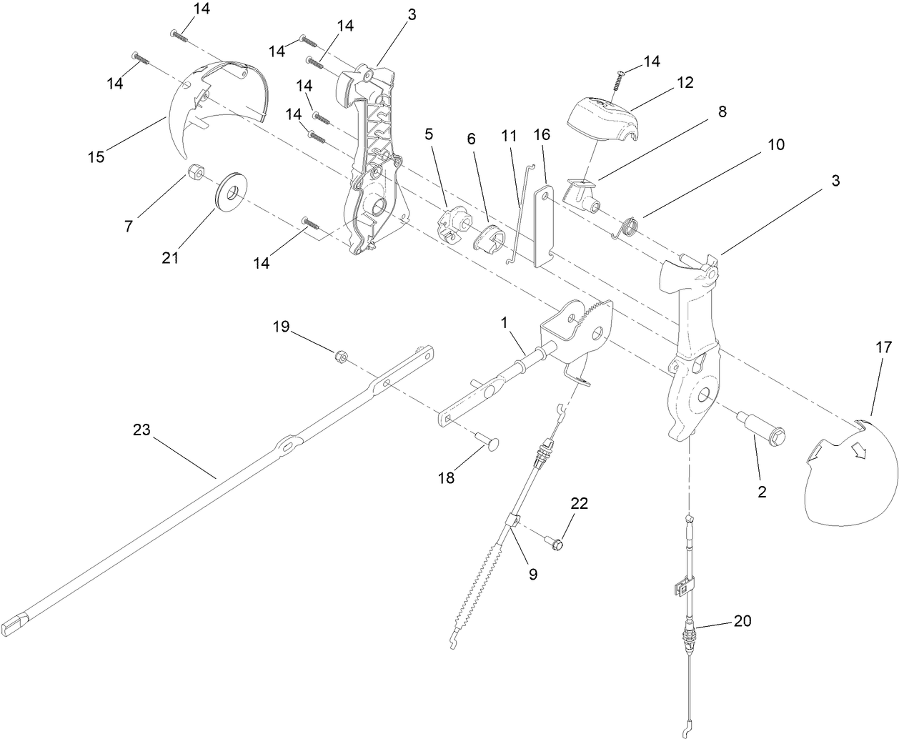 Lever Chute Control Assembly