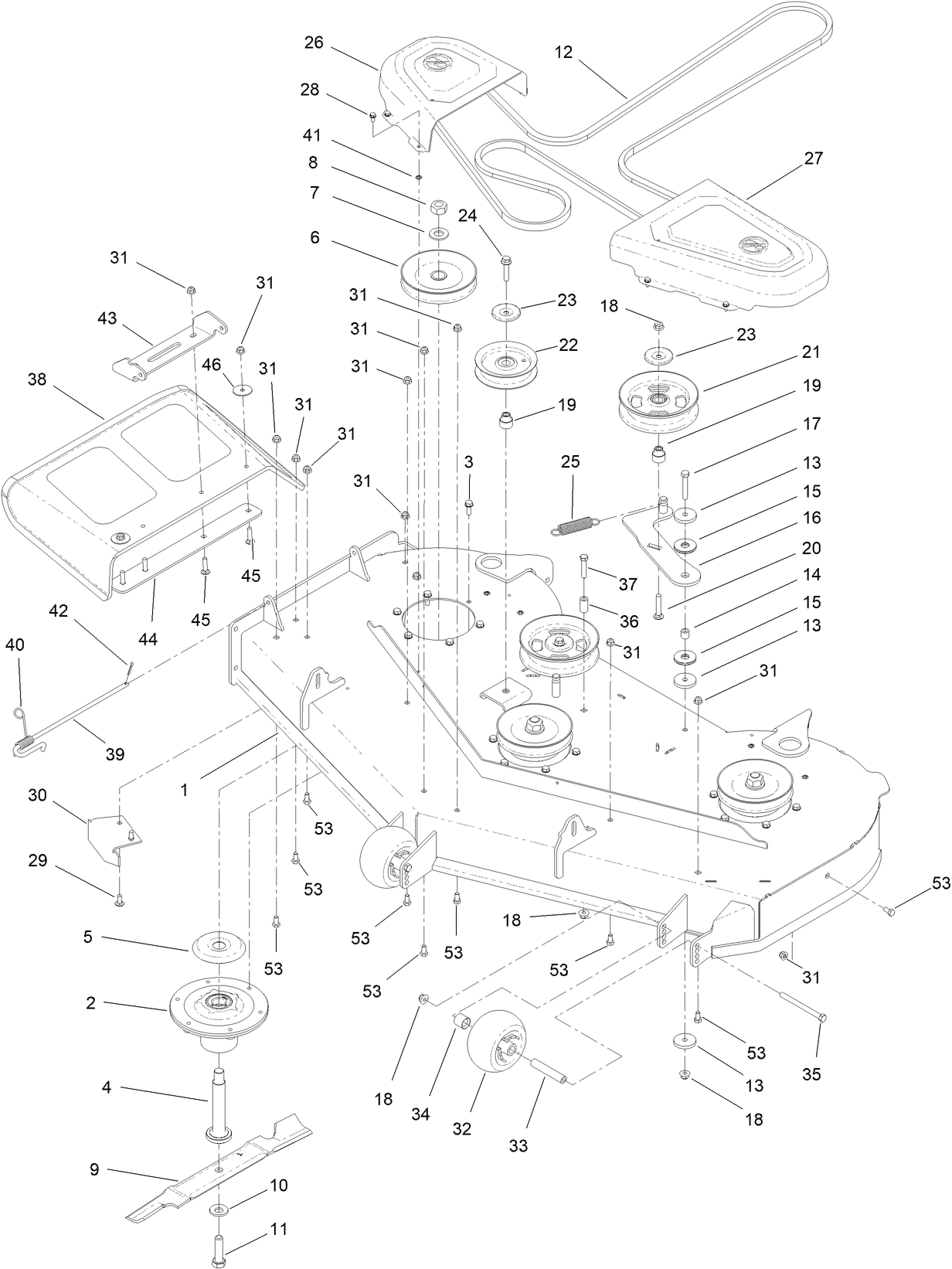 54 Inch Deck Assembly