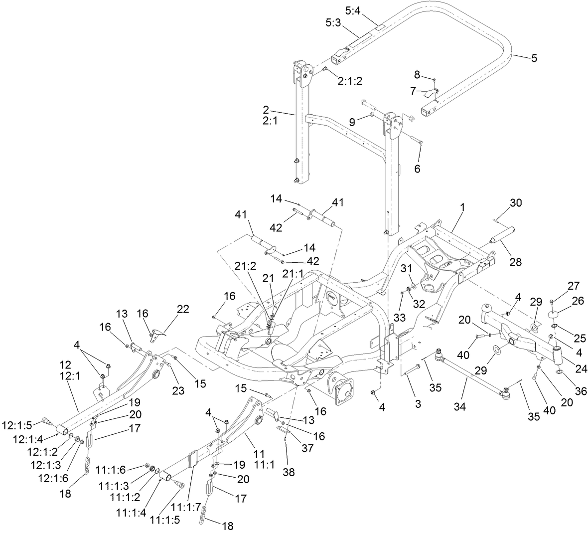 Frame and Roll-Over Protection System Assembly
