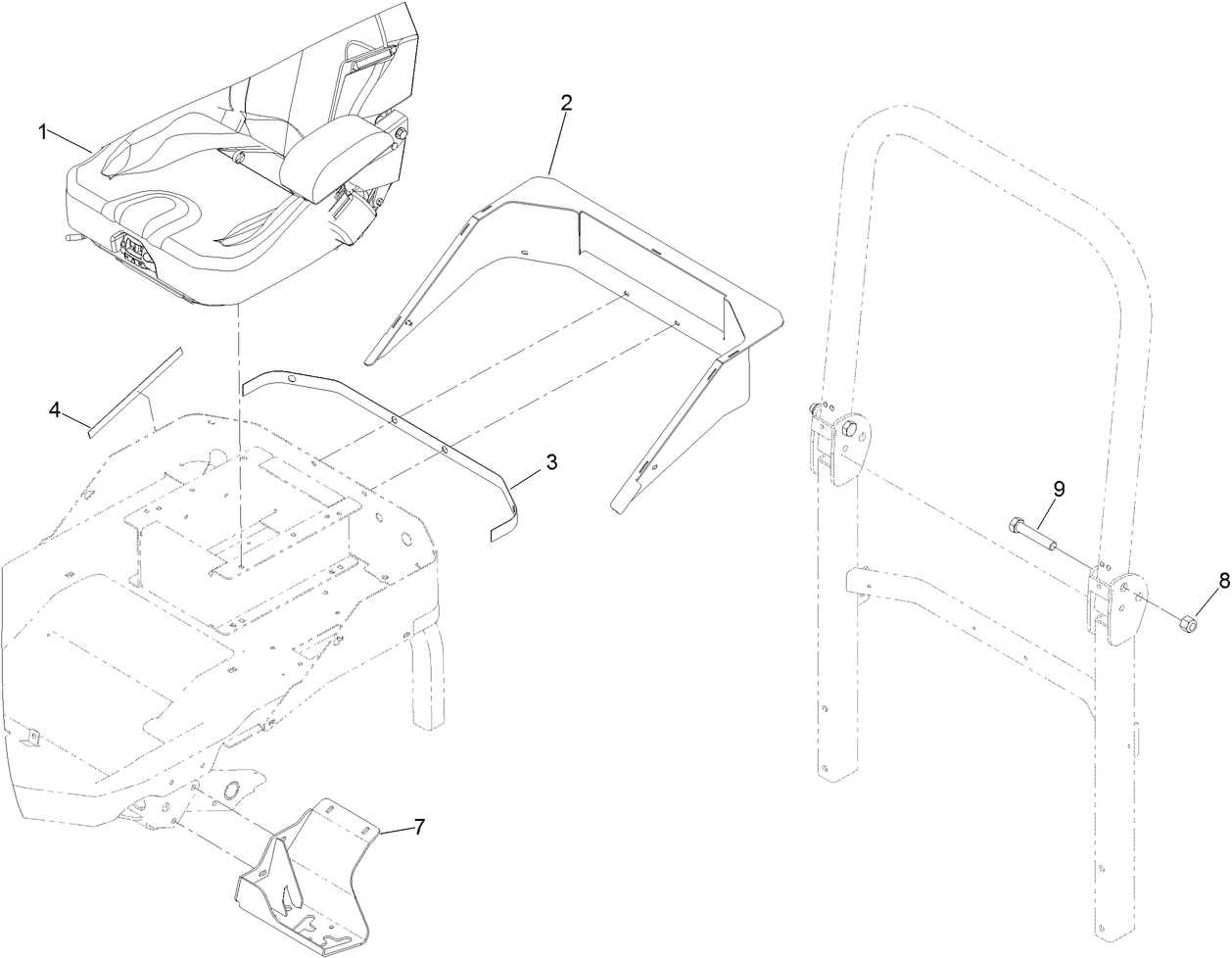 Seat, Firewall and Step Mount Assembly