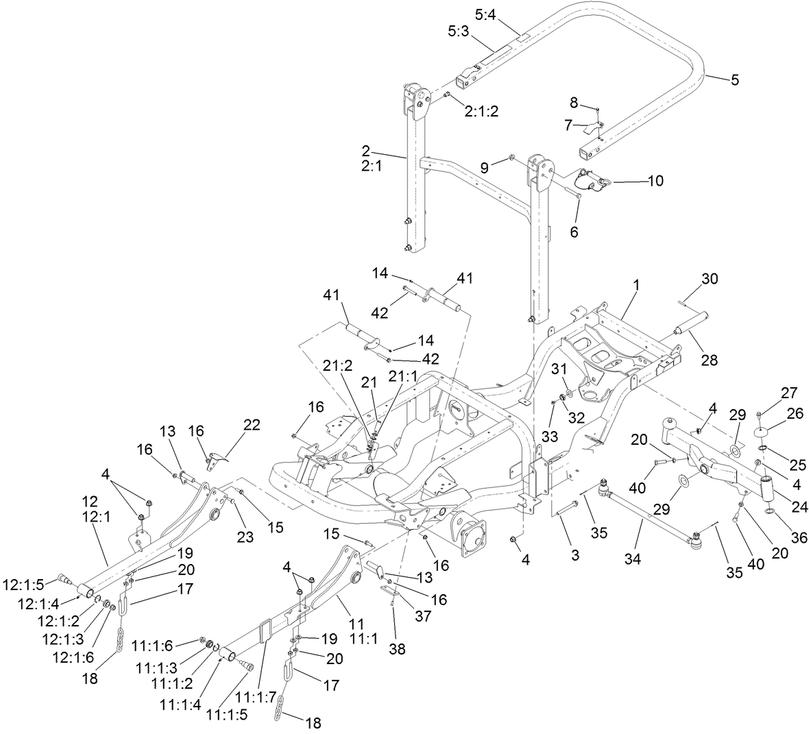 Frame and Roll-Over Protection System Assembly