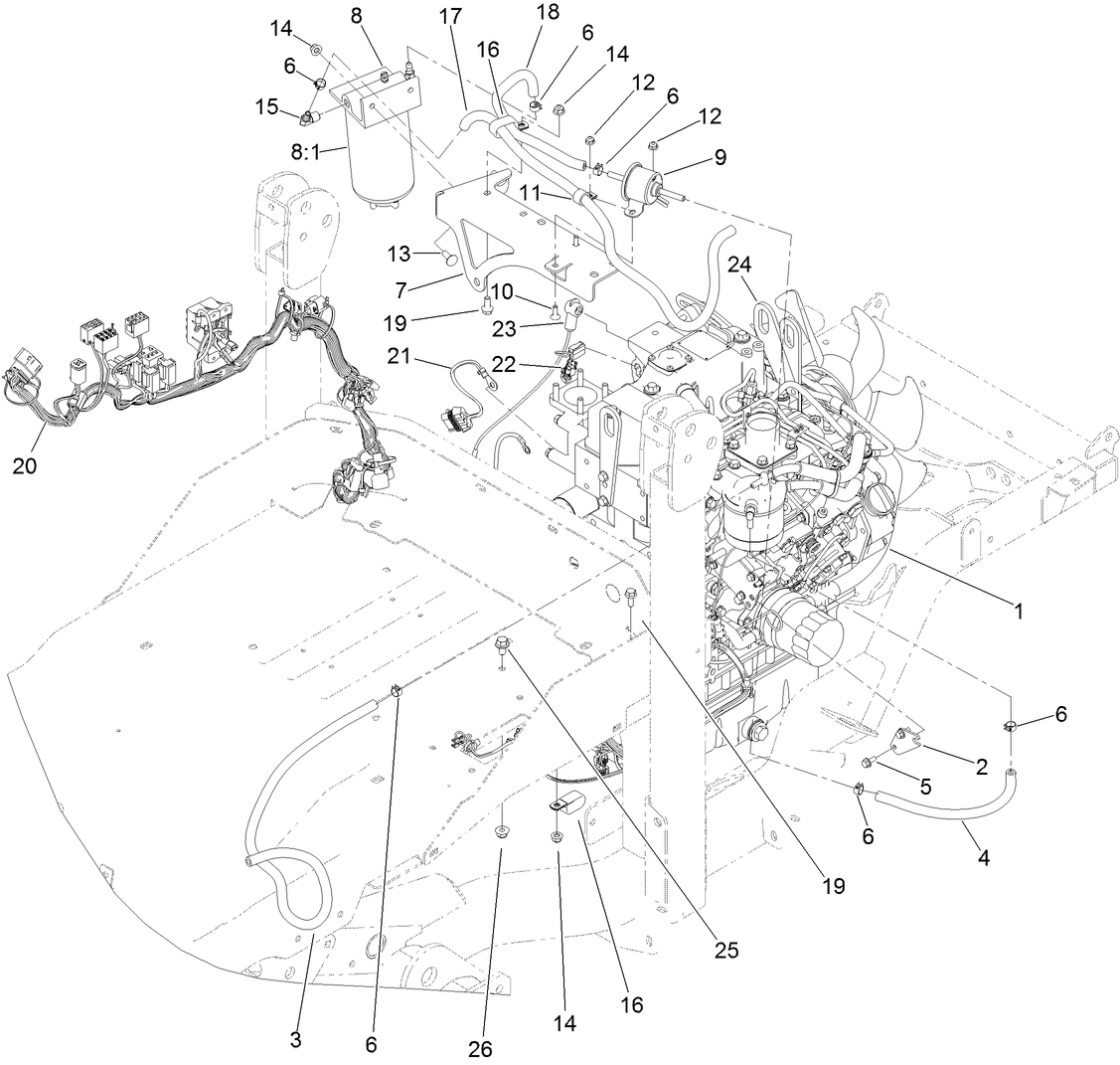 Engine and Electrical Assembly