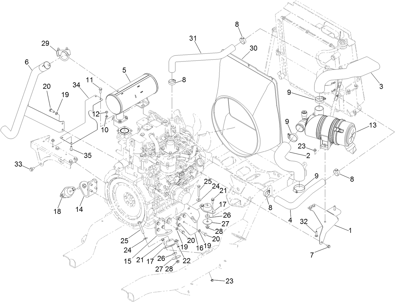 Exaust and Air Cleaner Assembly