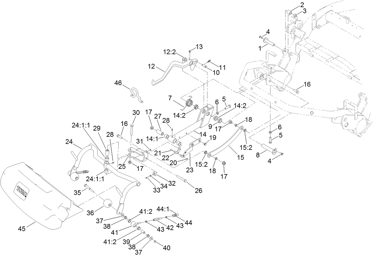 Right Cutting Unit Suspension Assembly