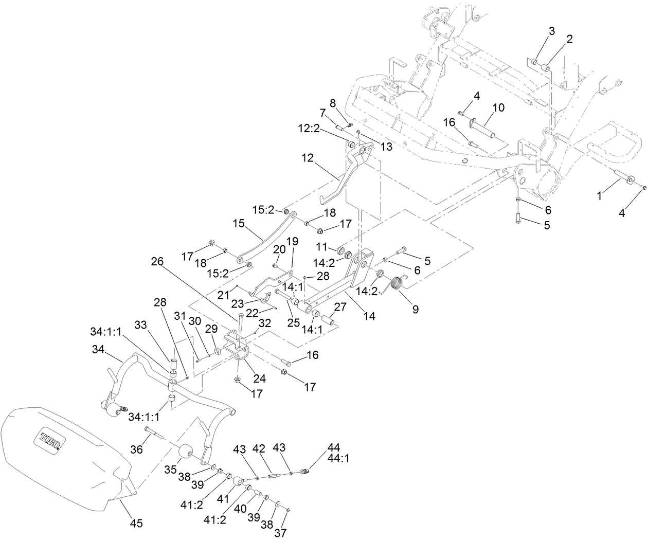 Left Cutting Unit Suspension Assembly
