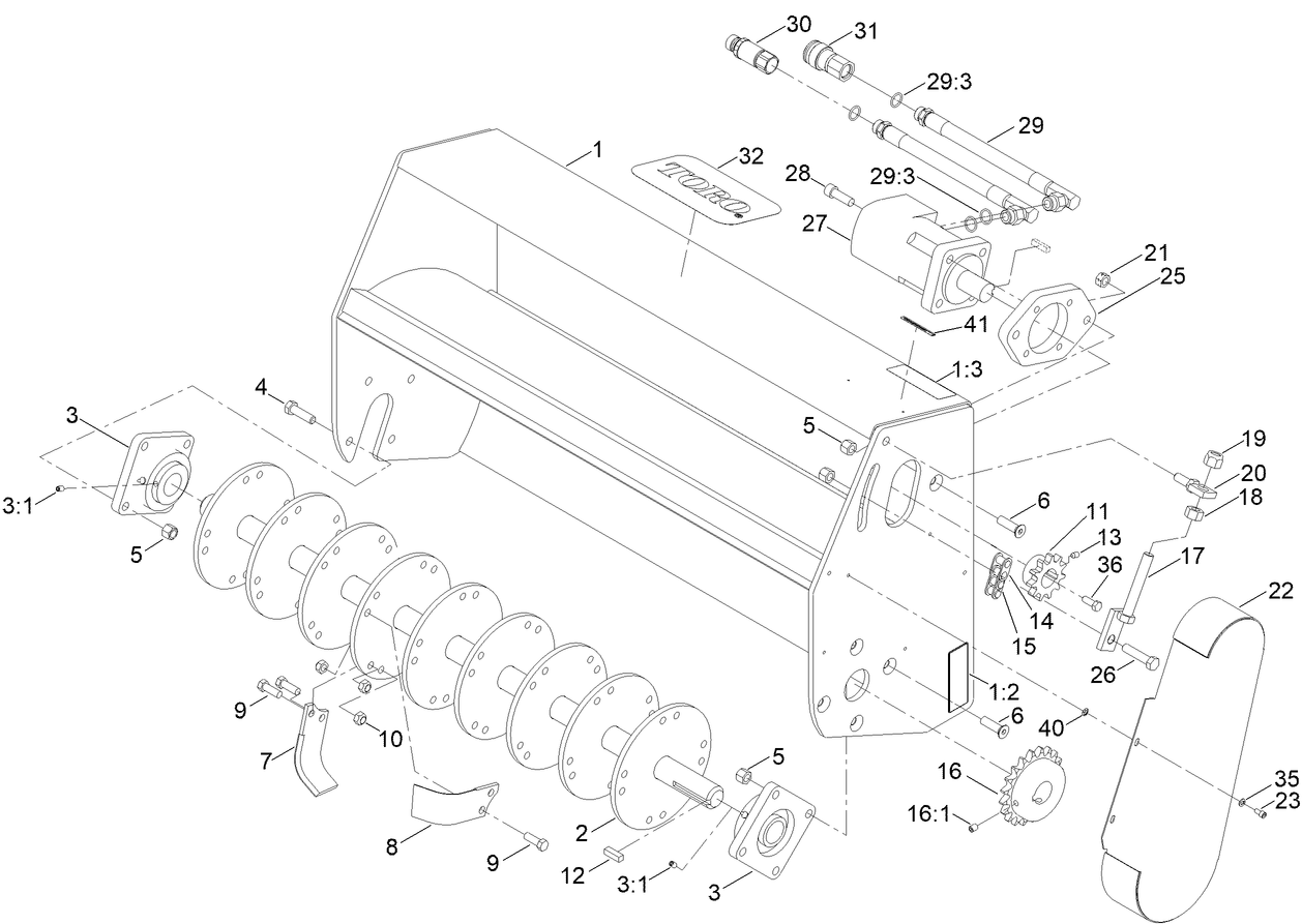 40 Inch Tiller Assembly