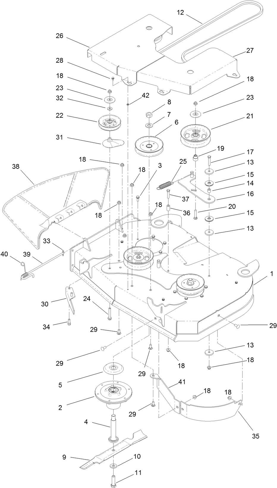 36 Inch Deck Assembly