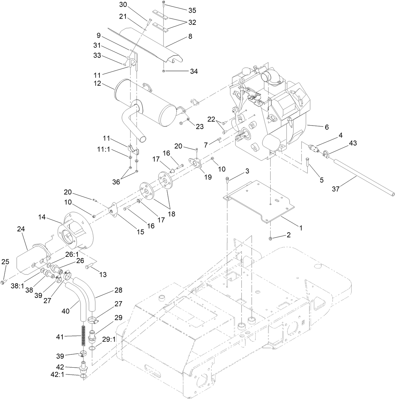 Engine and Hydraulic Pump Assembly
