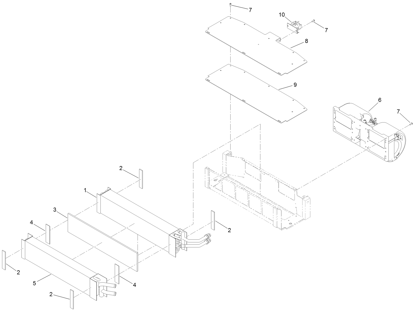 Blower Fan and Evaporator Core Assembly