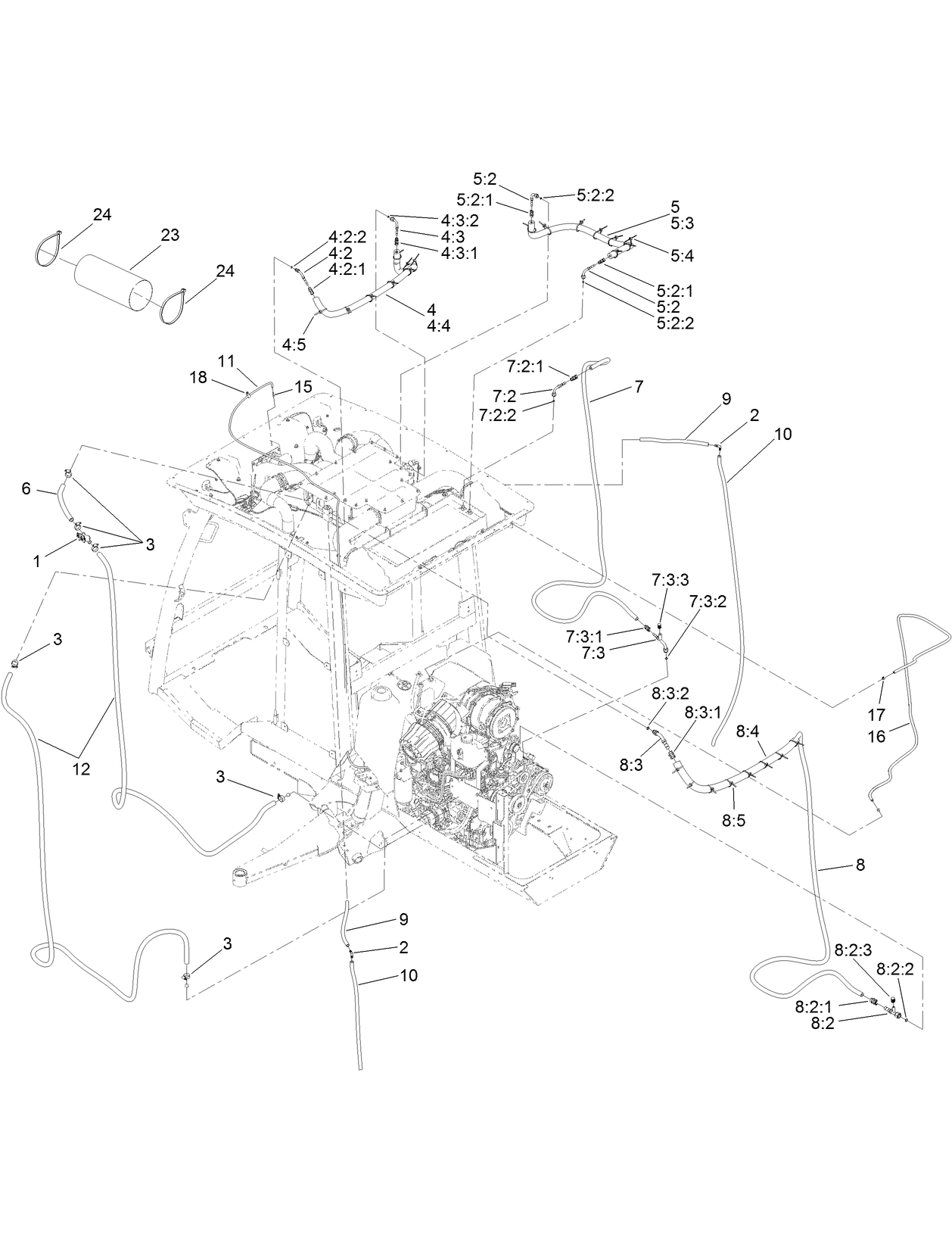 Engine Hose Routing Assembly