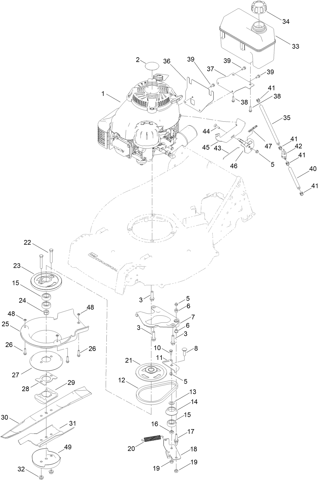 Engine and Blade Assembly