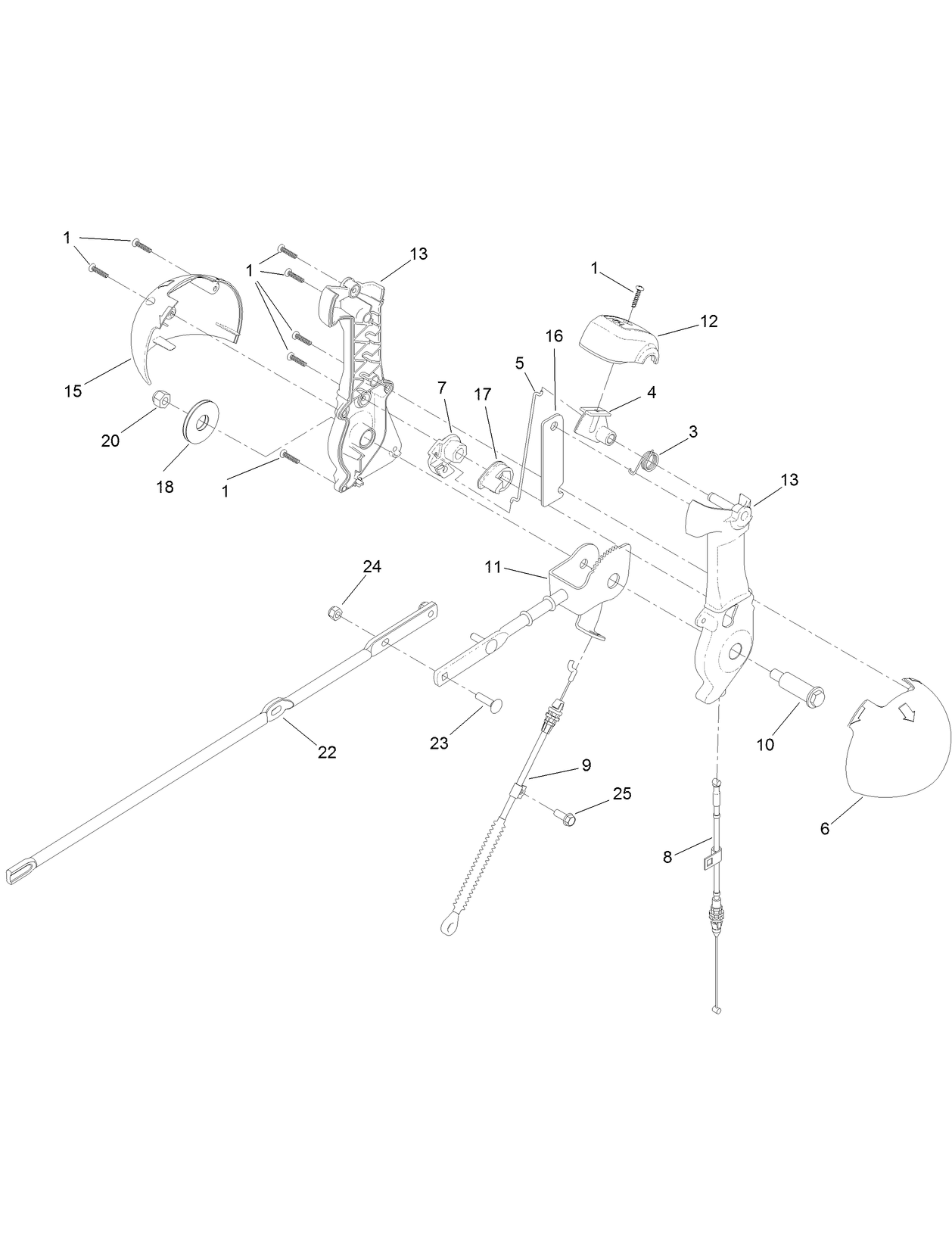 Chute Control Lever Assembly