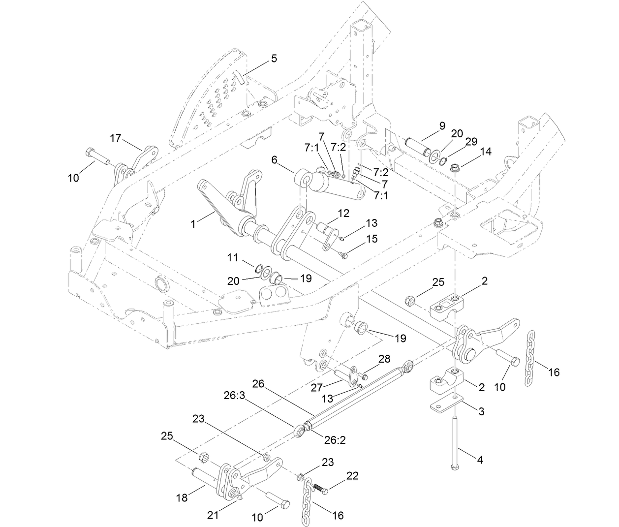 Lift Shaft and Linkage Assembly