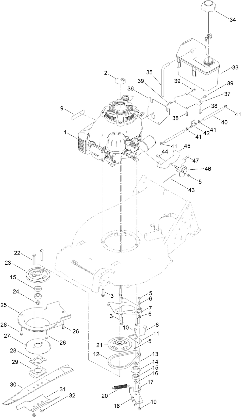 Engine and Blade Assembly